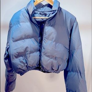 CROPPED REFLECTIVE PUFFER COAT